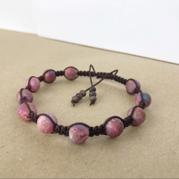 Handmade} Druzy Stone Adjustable Bracelet - Picture 3 of 5